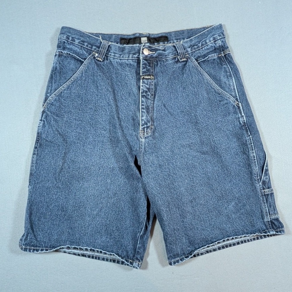 Marithe Francois Girbaud Carpenter Shorts Mens 38 Blue Denim Utility Streetwear